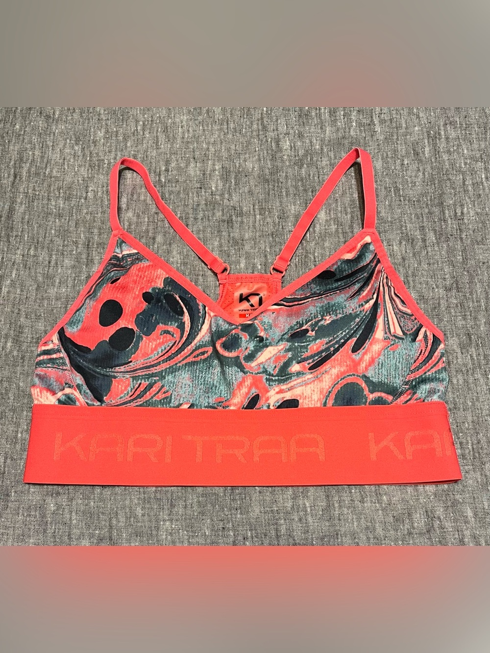 Kari Traa Var Printed Sports Bra - Coral Pink